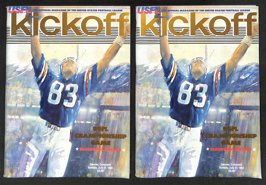 Lot of (6) USFL Kickoff Magazines USFL Championship Games (1983-1985) & (9) XFL All Access Magazines 
